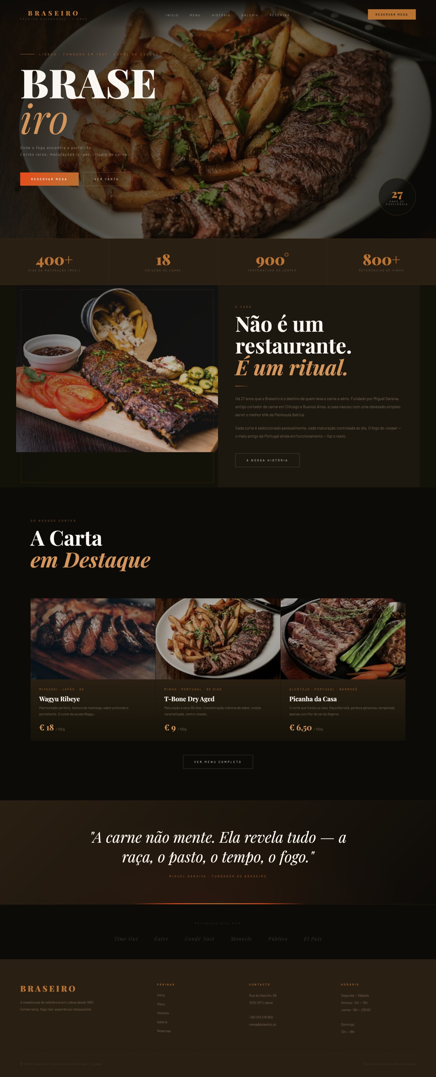 Website Braseiro — Premium Steakhouse